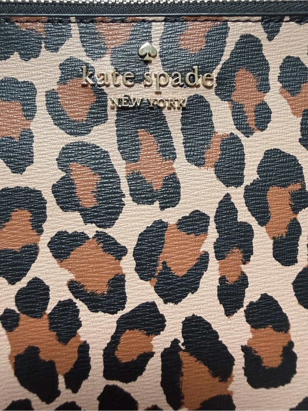 kate spade Leopard Print Wristlet Clutch in Brown and Black